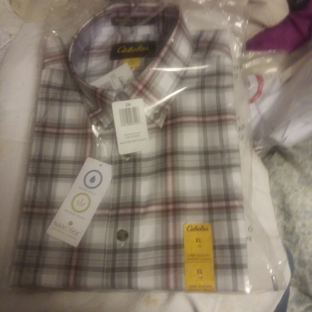 STILL IN PLASTIC , CABELAS DRESS SHIRT